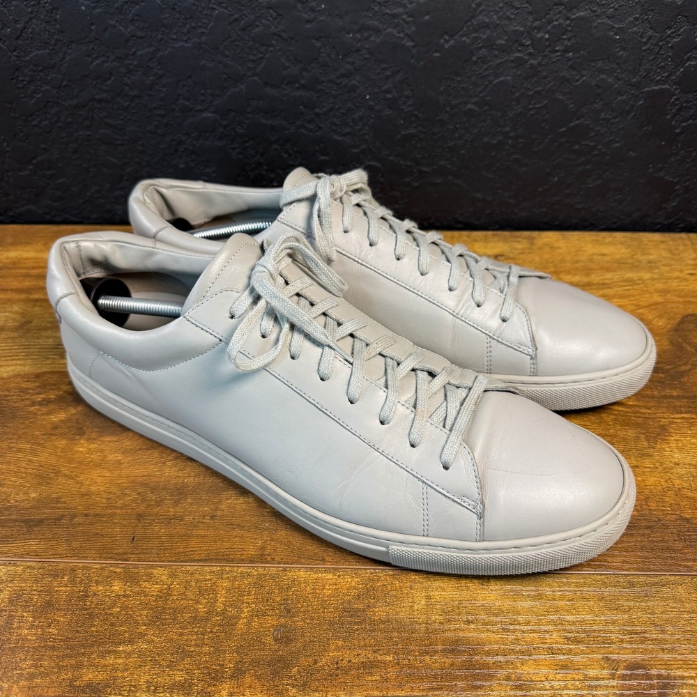 Oliver Cabell Low 1 Fog Grey Italian Leather Sneakers Mens 47 US 14